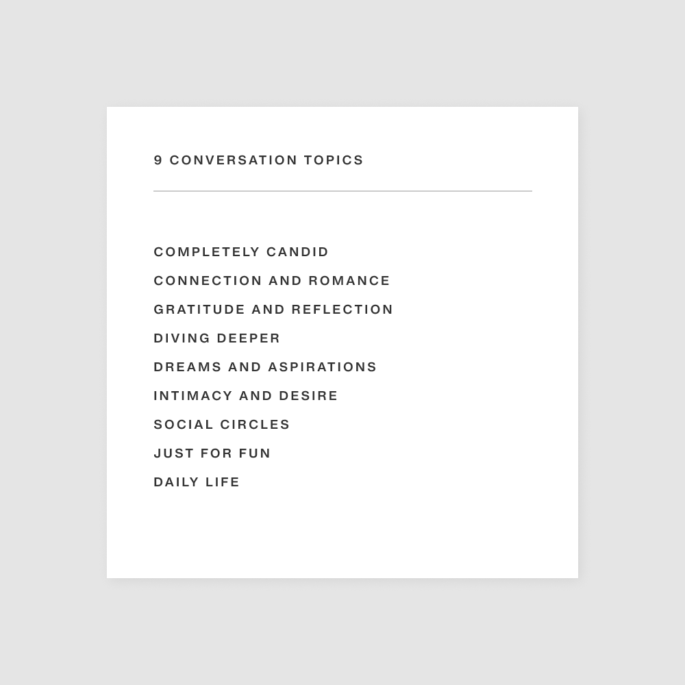 Deeply couples edition topics card