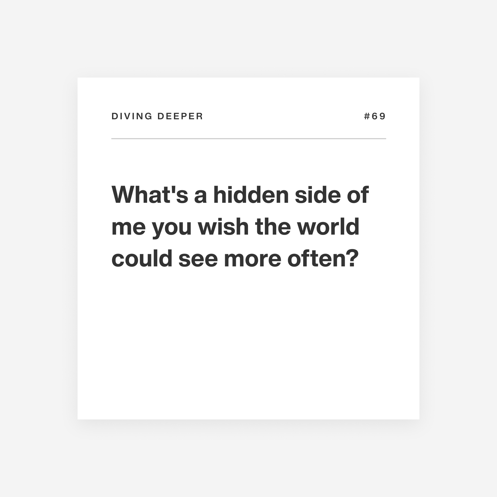 Deeply - Couples Edition 3 (diving deeper question)