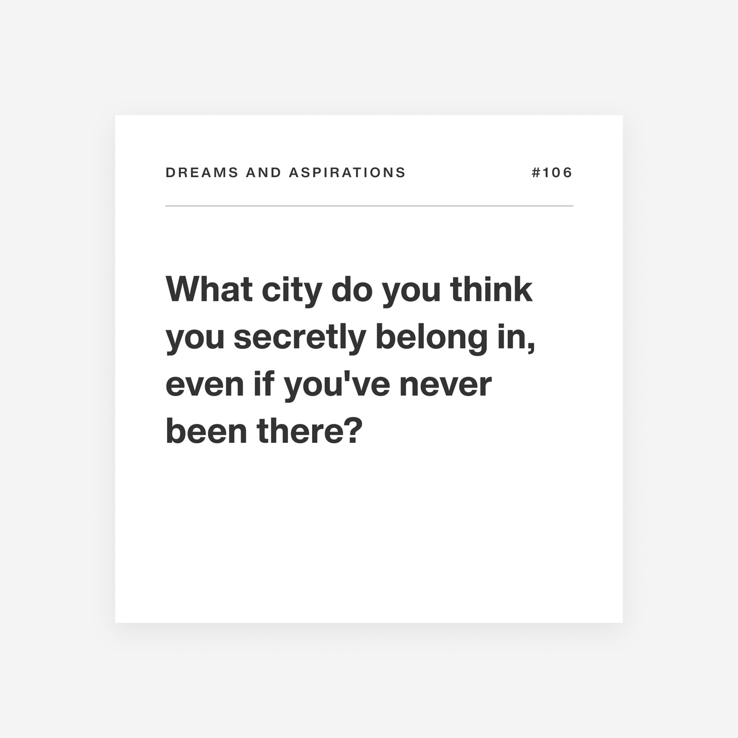 Deeply - Universal Edition 3 (dreams and aspirations question)